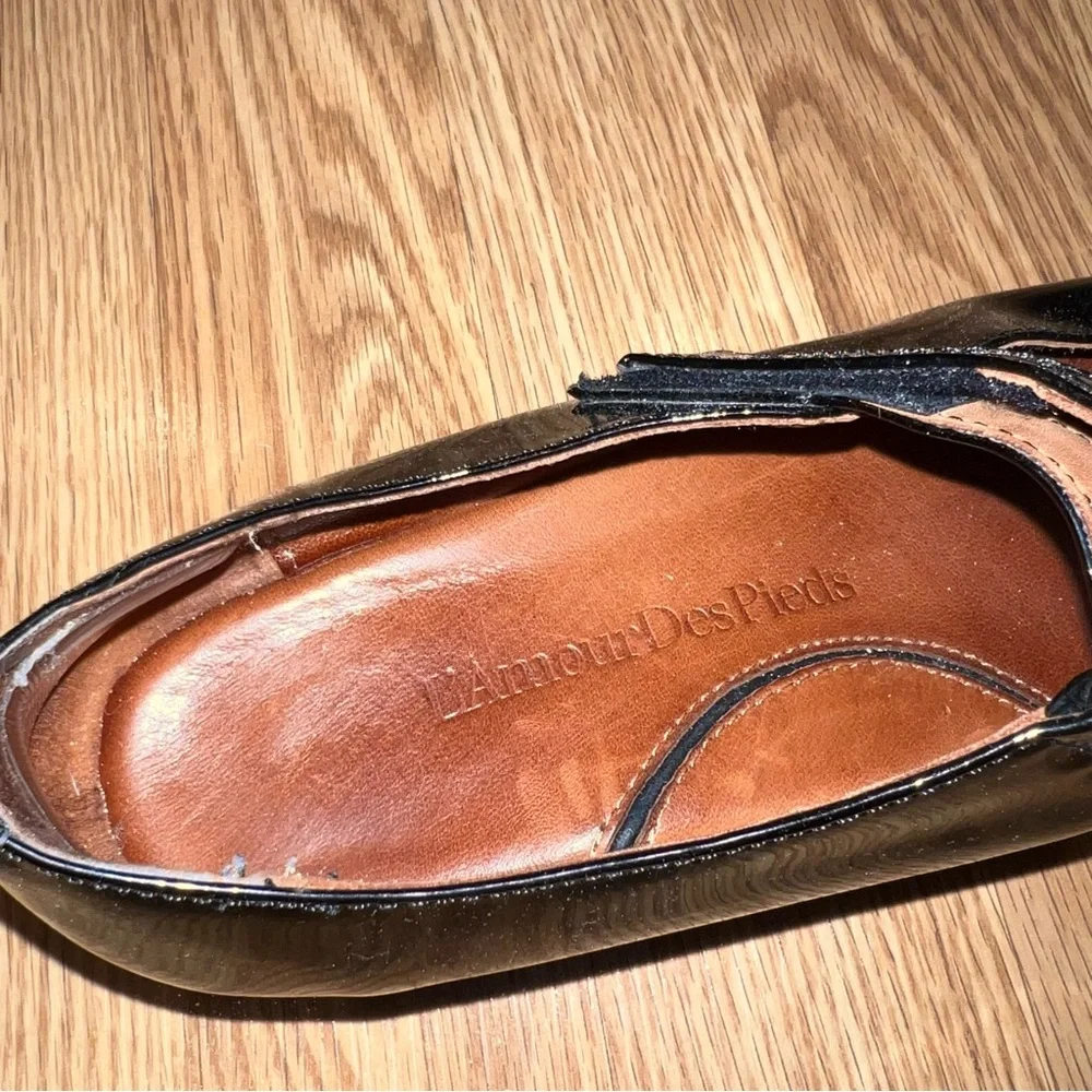 L’Amour Des Pieds Cornelia Patent Leather wedge‎ Mary Janes 6.5M